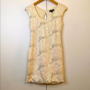 Sequin, sparkling, keyhole back dress